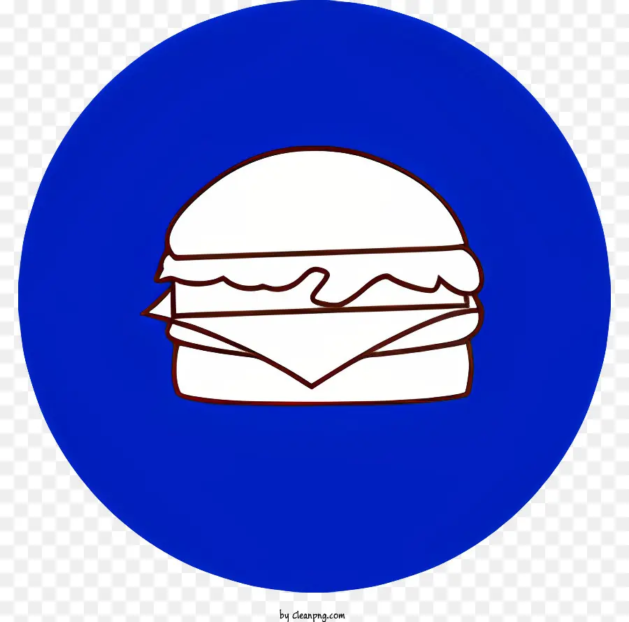 Cartoon Hamburger，Moldura Azul PNG