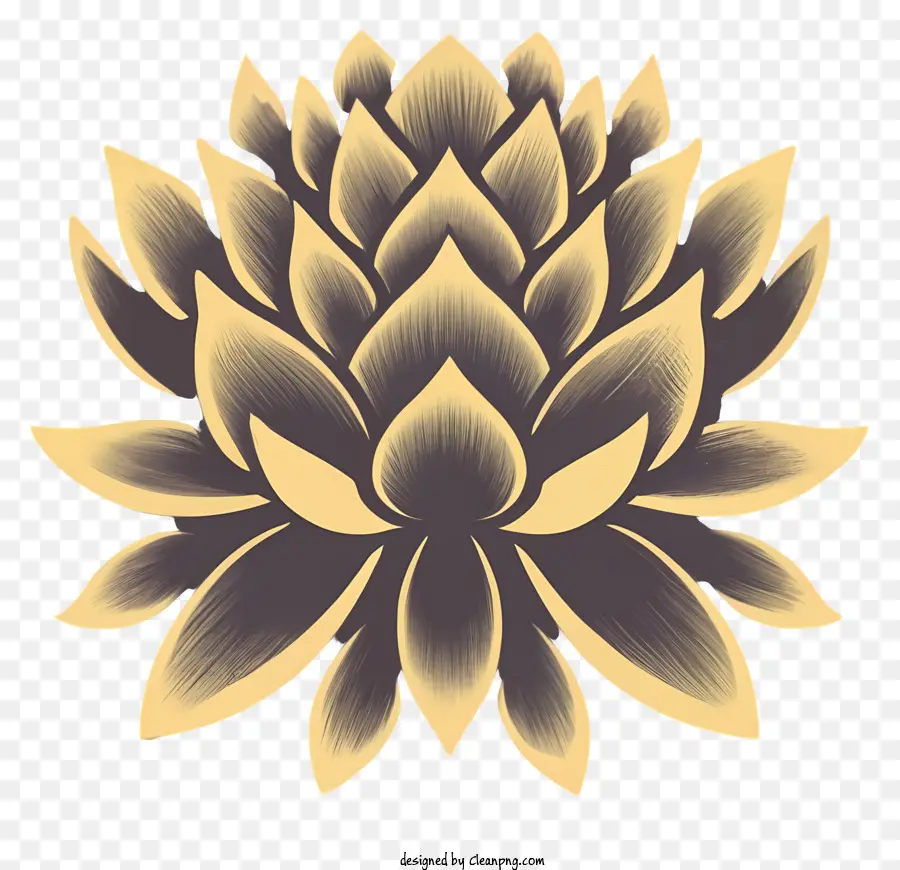 Flor De Lótus Dourado，Símbolo De Crescimento PNG