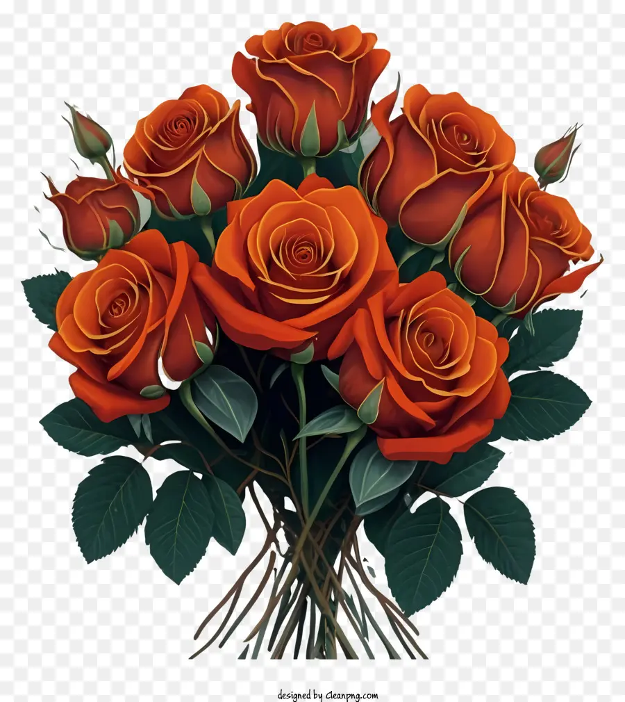 Buquê De Rosas Vermelhas，Rosas De Flor Completa PNG