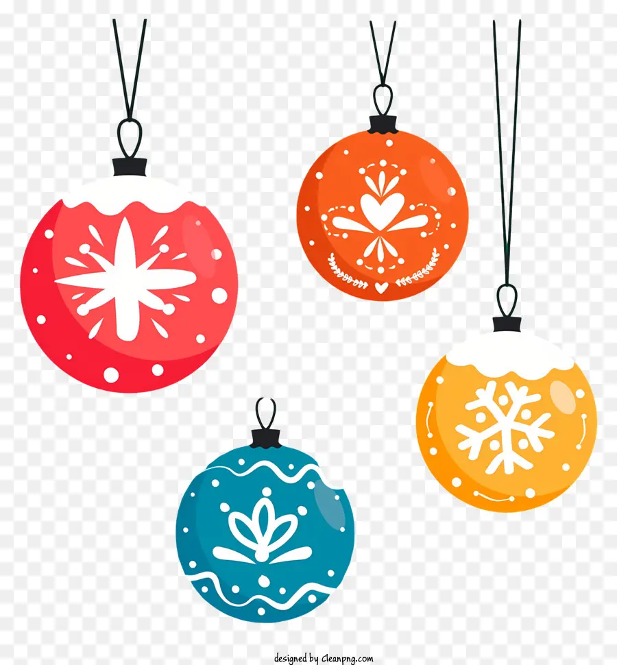 Decorações De Natal，Ornamentos Coloridos PNG