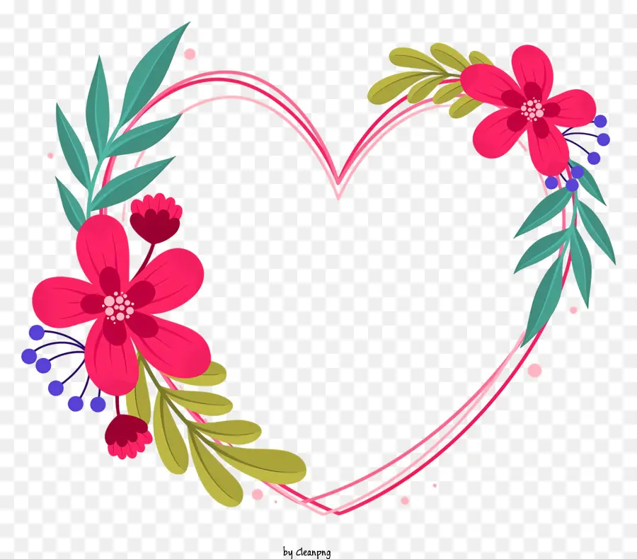 Coroa De Flores Em Forma De Coração，Amor Símbolo PNG