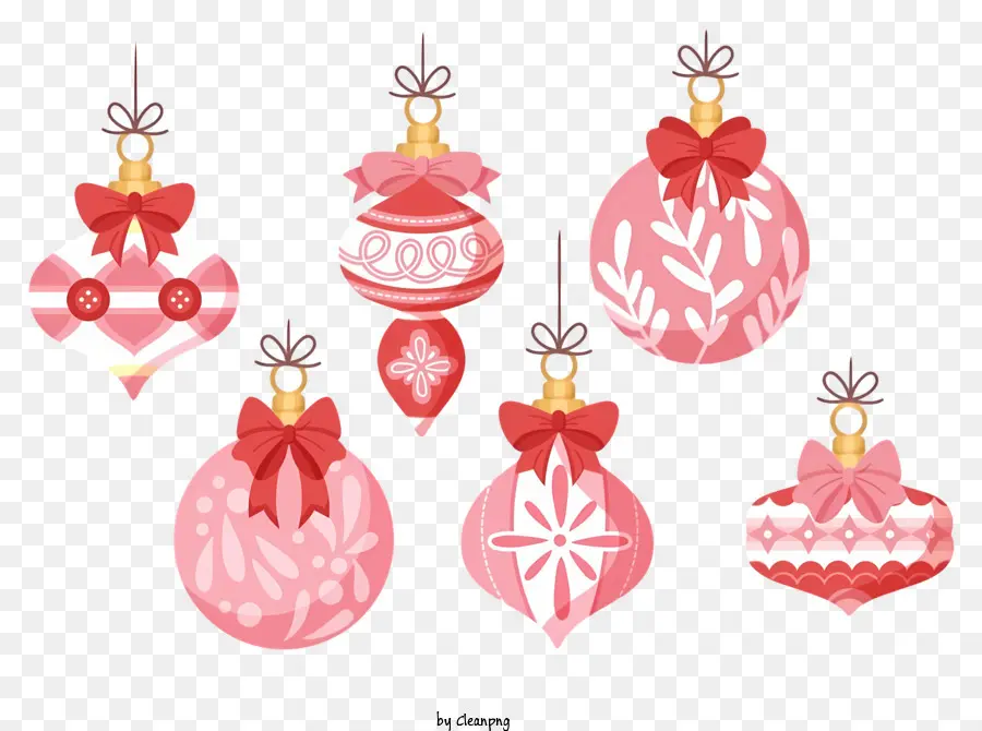 Ornamentos De Natal Rosa，Decorações Para Árvores De Natal PNG