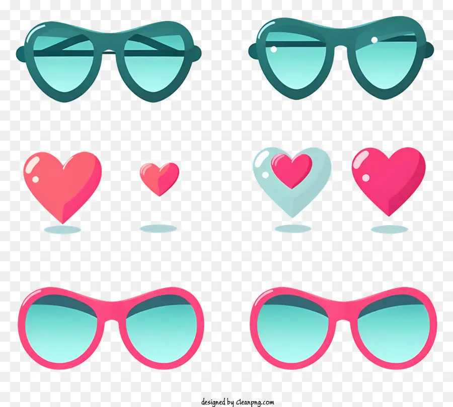 óculos Em Formato De Coração，óculos De Sol De Coração PNG