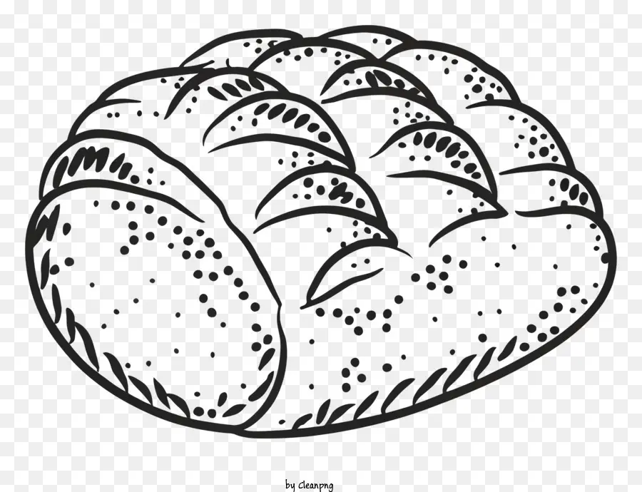 Loaf Of Bread，Imagem Em Preto E Branco PNG