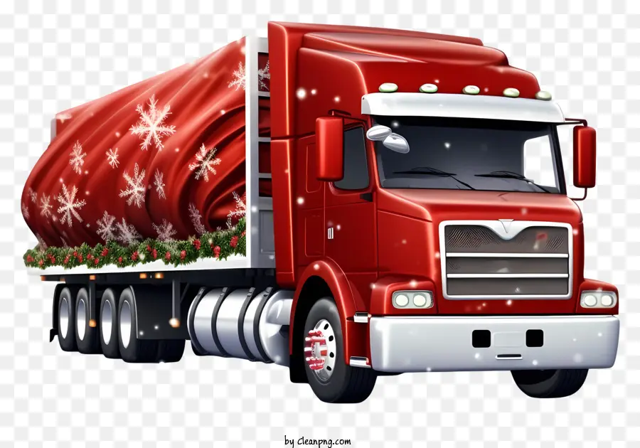 Caminhão Semi Vermelho，Caminhão De Natal PNG