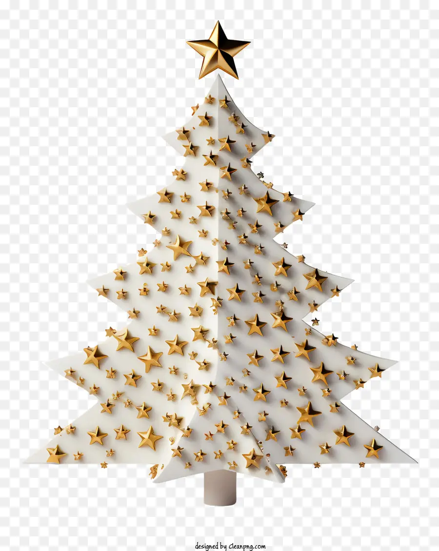 árvore De Natal，Estrelas De Ouro PNG