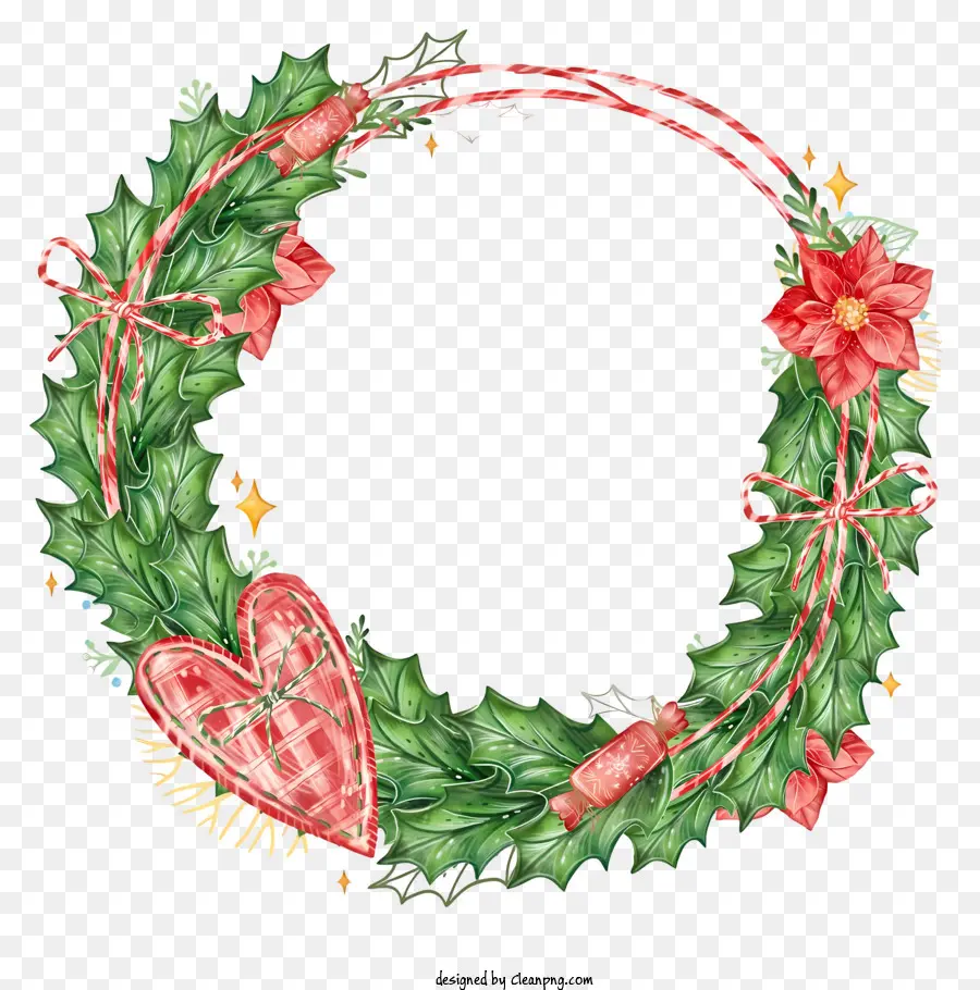 Holly Coroa De Flores，Decoração De Natal PNG
