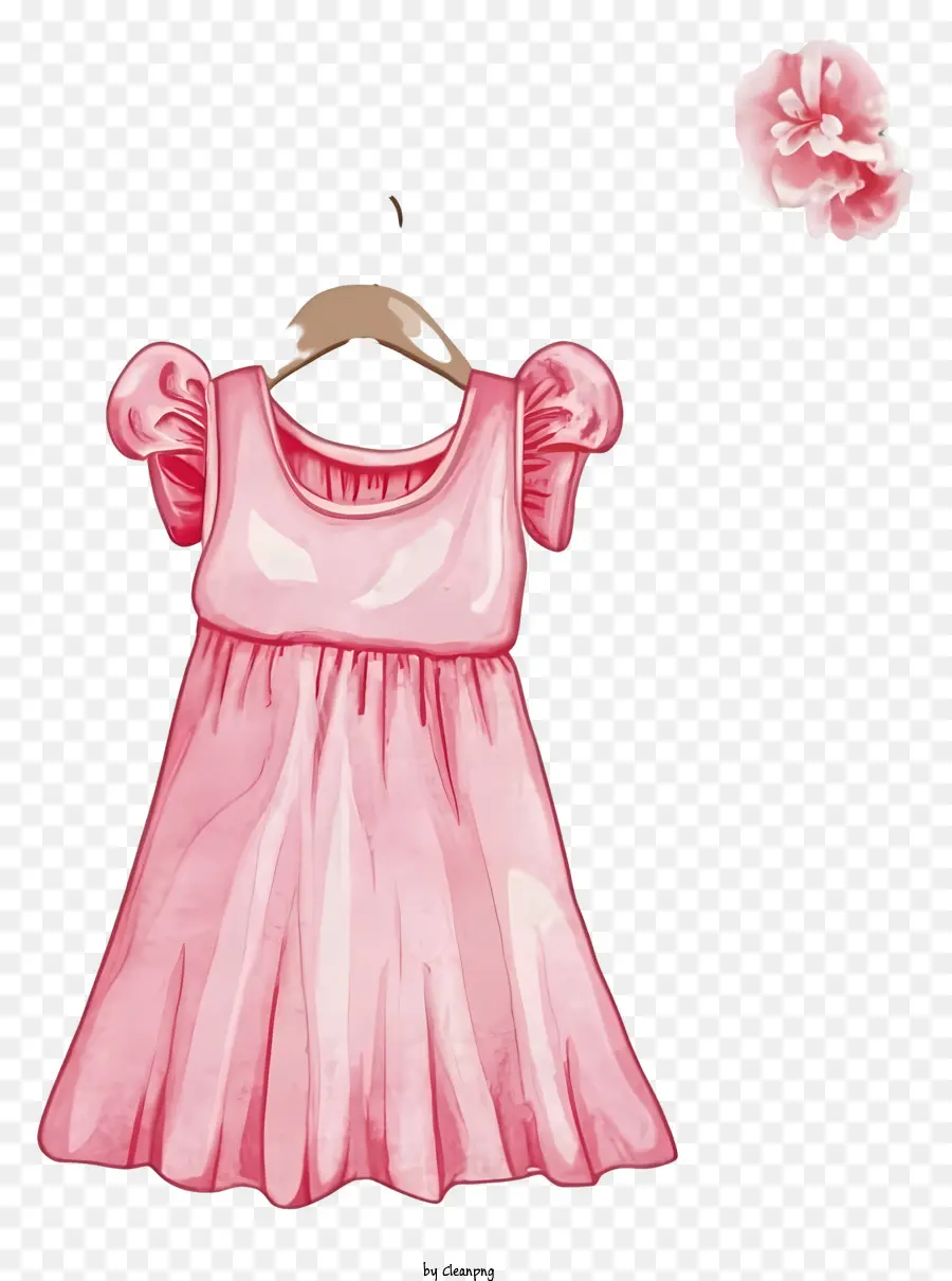 Vestido Rosa，Vestido De Estampa Floral PNG