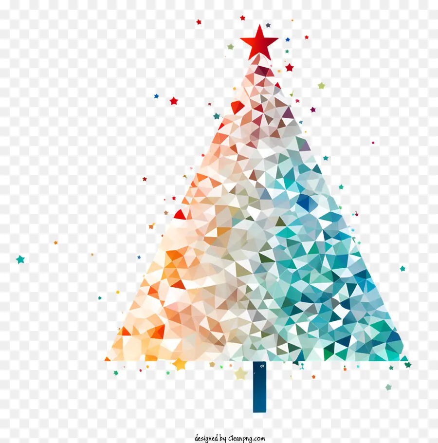 Árvore De Natal Estilizada，Motivo De Férias Colorido PNG