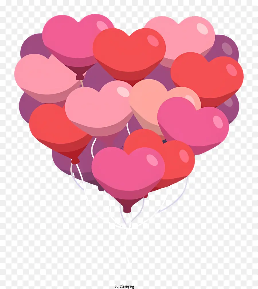 Heartshaped Balões，Amor Símbolo PNG