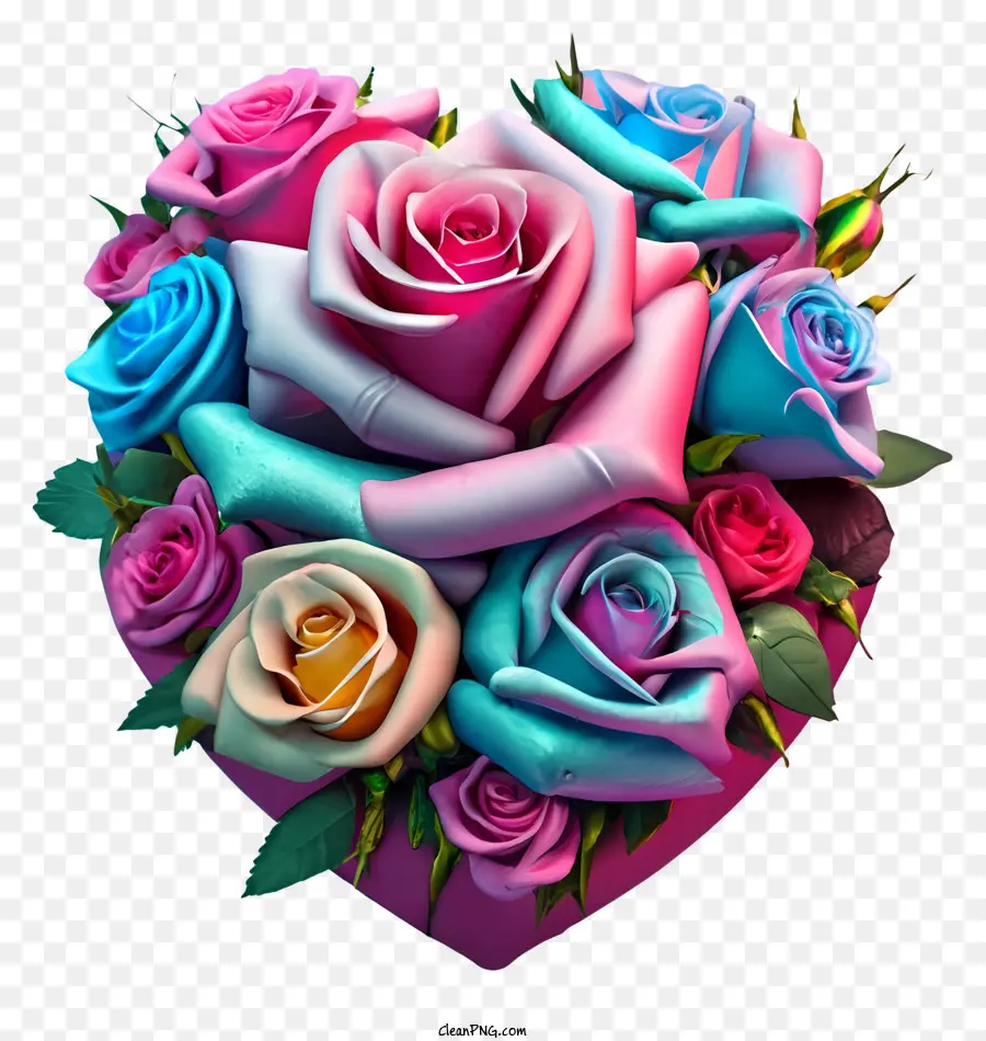Heartshaped Rosas，Rosas Coloridas PNG