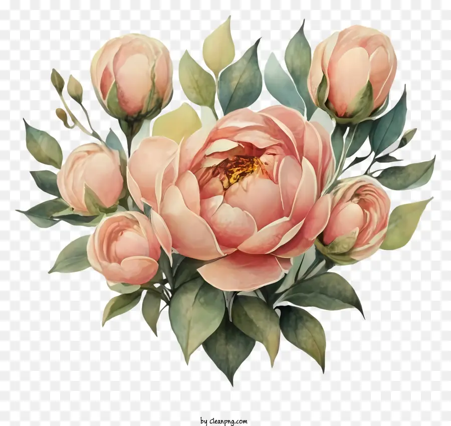 Pintura，Flores Amarelas PNG