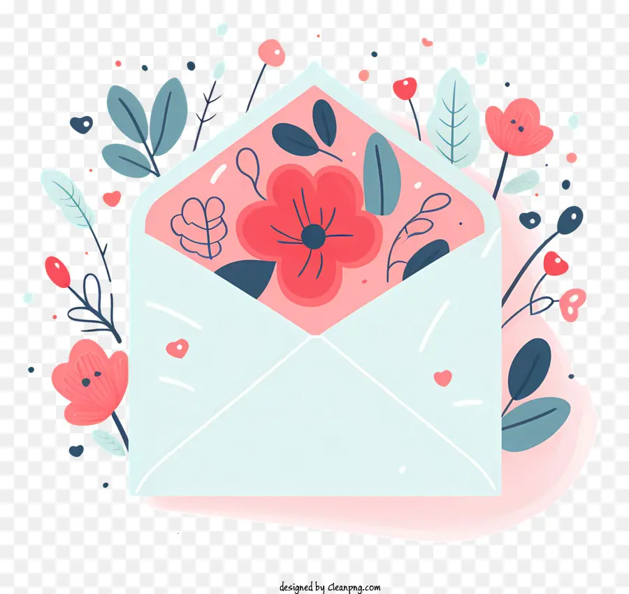 Envelope，Heartshaped Coroa De Flores PNG