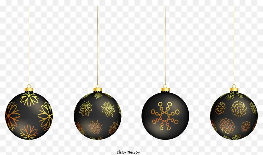 Ornamento Preto E Dourado，Enfeite De Metal PNG