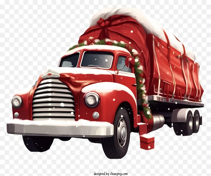 Caminhão Vermelho，Papai Noel PNG