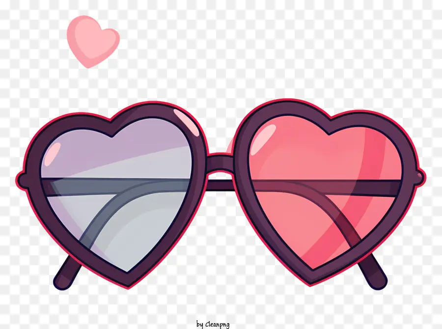 óculos De Sol De Coração，Lentes Rosa E Roxo PNG