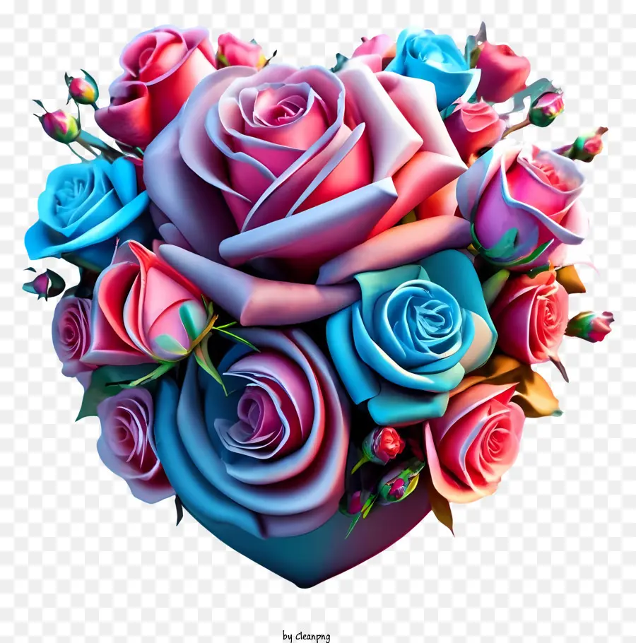 Heartshaped Rosas，Rosas Coloridas PNG