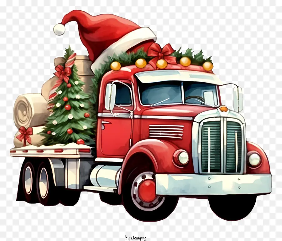 Caminhão De Natal，Caminhão Papai Noel PNG