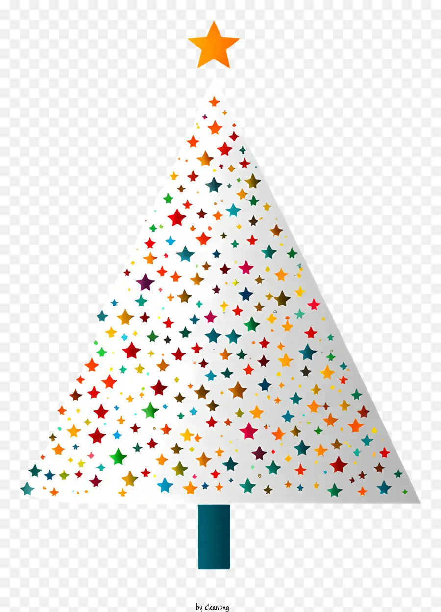 árvore De Natal，Estrelas Coloridas PNG