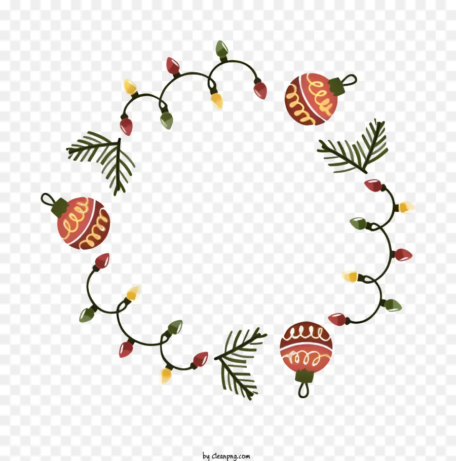 Guirlanda De Natal，Ornamentos Vermelhos E Verdes PNG