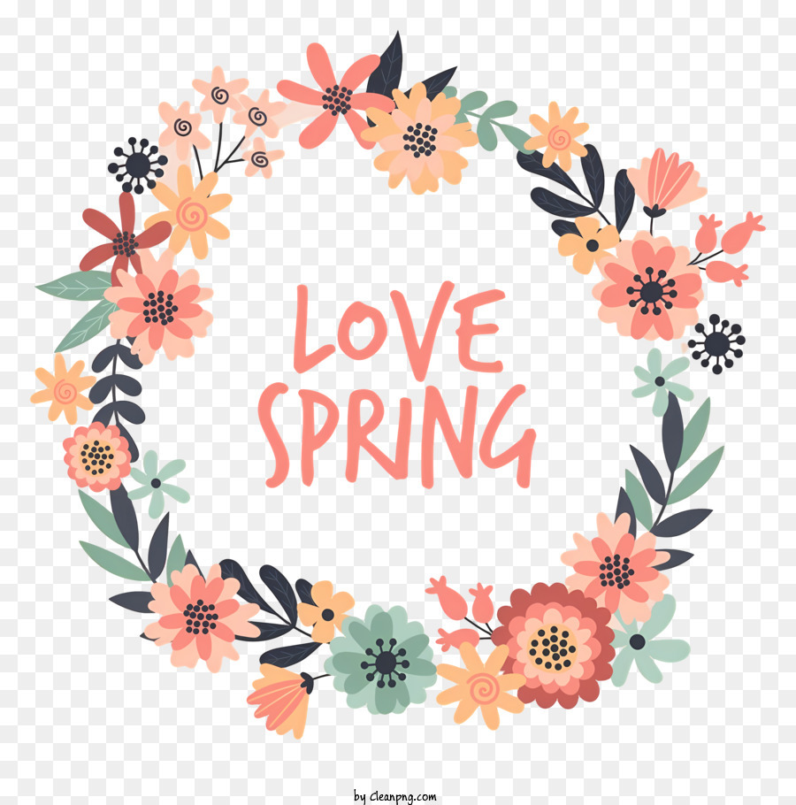 Coroa De Flores Love Spring Coroa Colorida Png Transparente Gr Tis