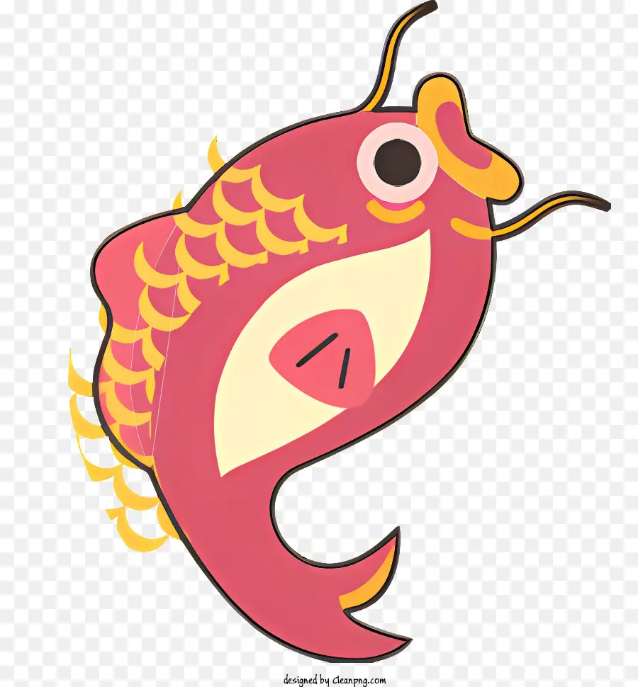 Cartoon Peixe，Peixe Vermelho E Dourado PNG