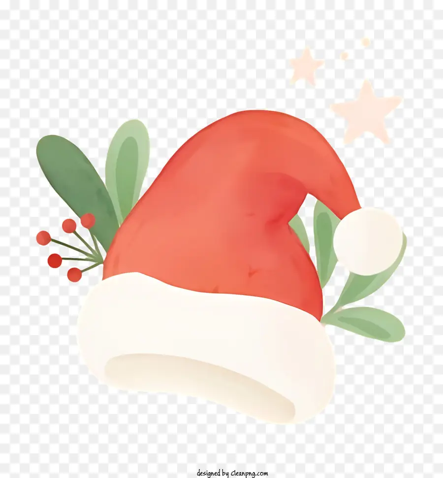 Chapéu De Papai Noel，Laço Vermelho PNG