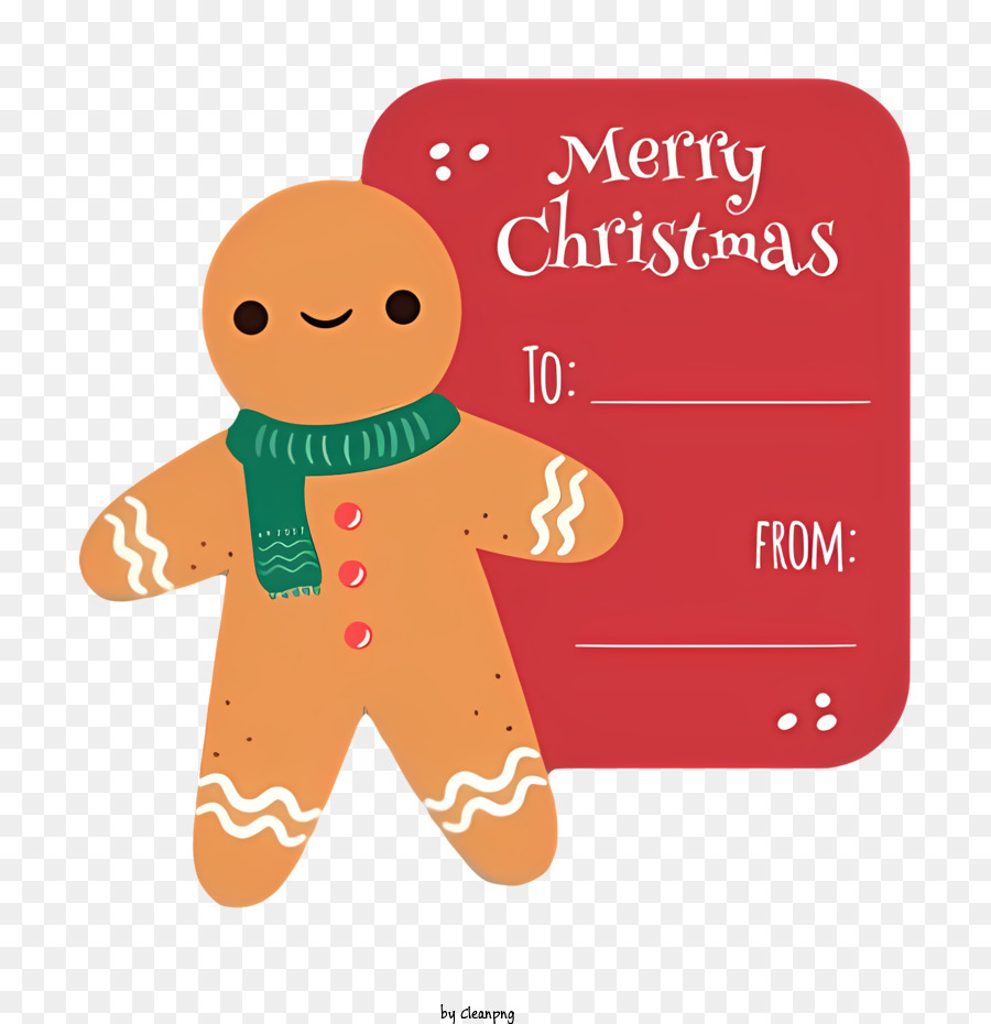 Desenho de biscoito de gengibre fofo feliz natal com lenço para