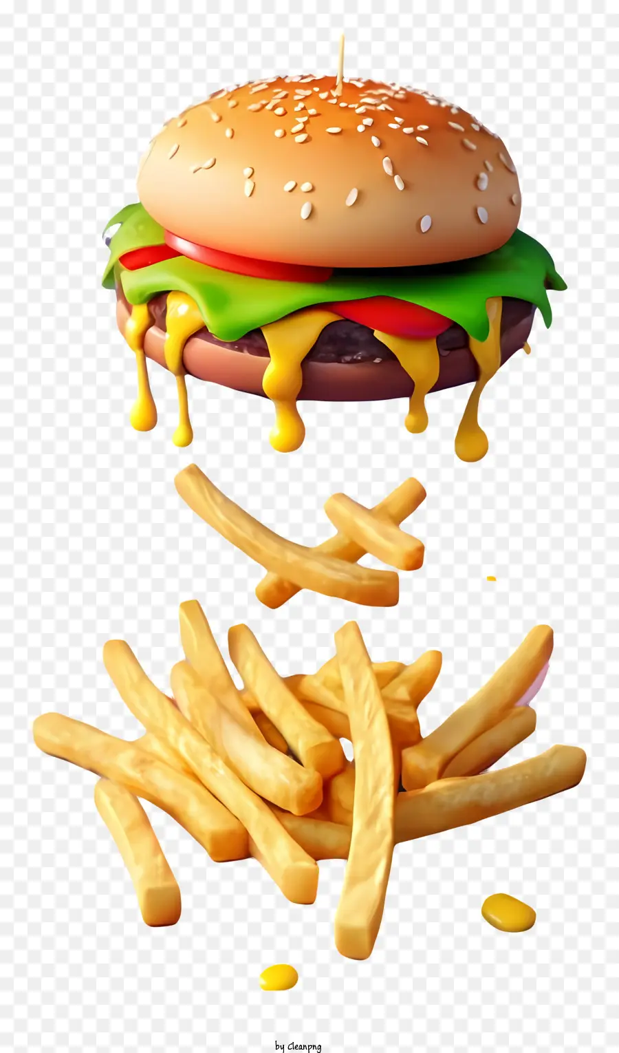 Hamburger，Batatas Fritas PNG