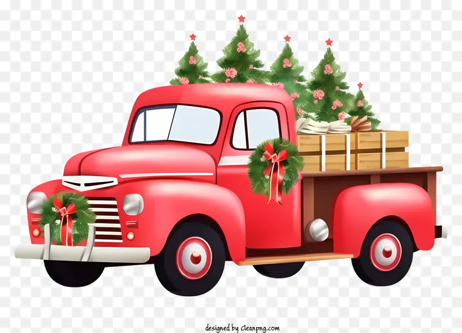 Caminhão Vermelho，Caminhão De Natal PNG
