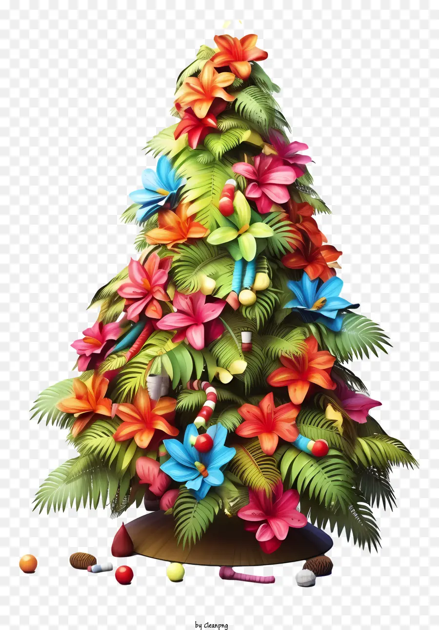 árvore De Natal，Flores PNG