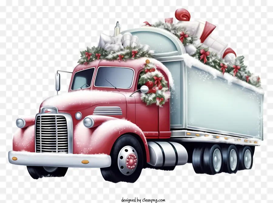 Caminhão Rosa E Branco，Presentes De Natal PNG