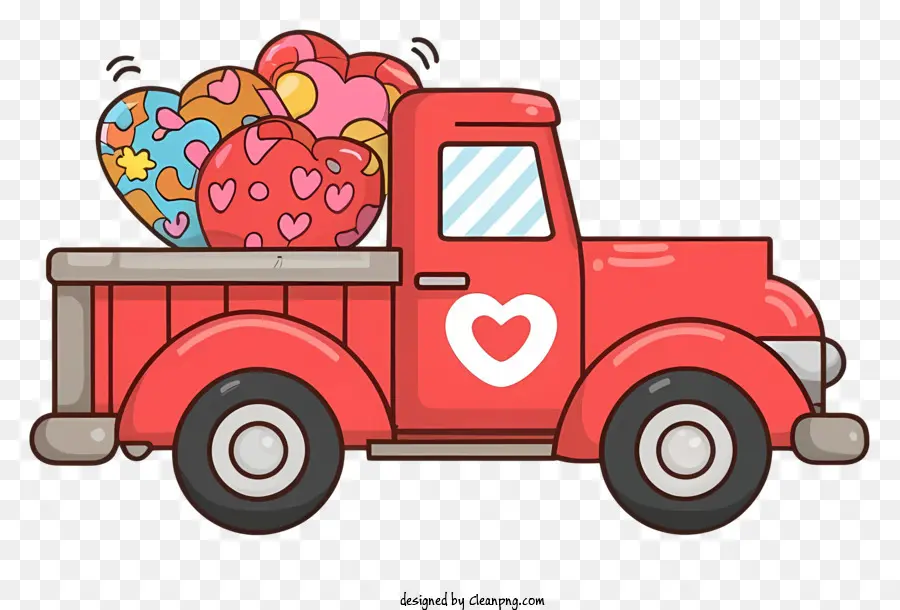 Caminhão Do Dia Dos Namorados，Objetos Em Forma De Coração PNG