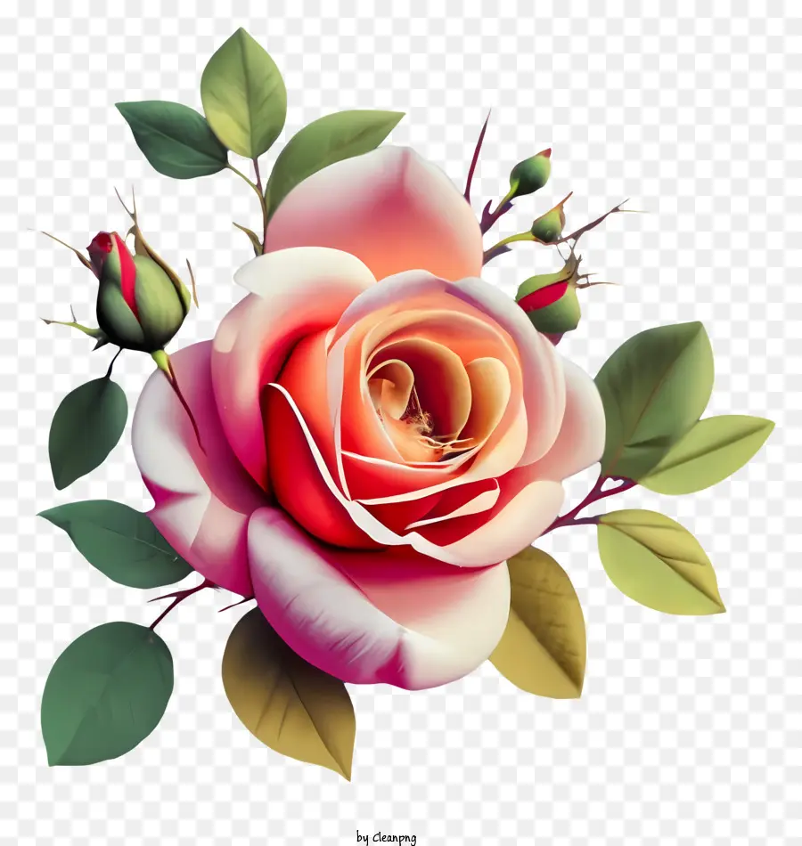 Rosa Cor De Rosa，Plena Floração PNG