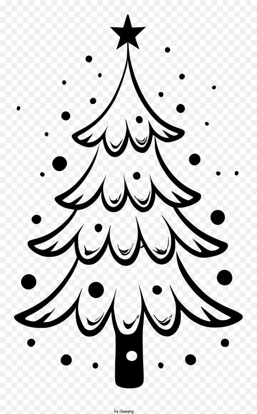 Desenho A Preto E Branco，árvore De Natal PNG