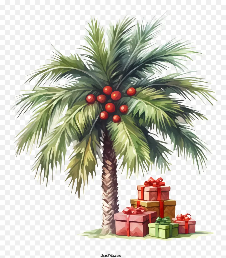 Palmeira，Presentes De Natal PNG