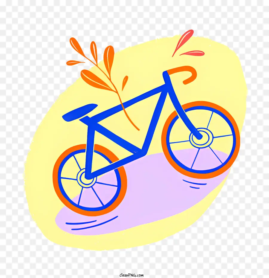 Bicicleta，Azul E Laranja PNG