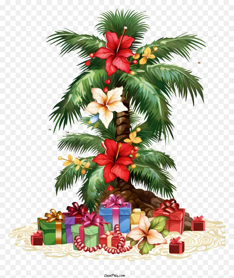 Decorações Para Árvores De Natal，Árvore De Natal Tropical PNG