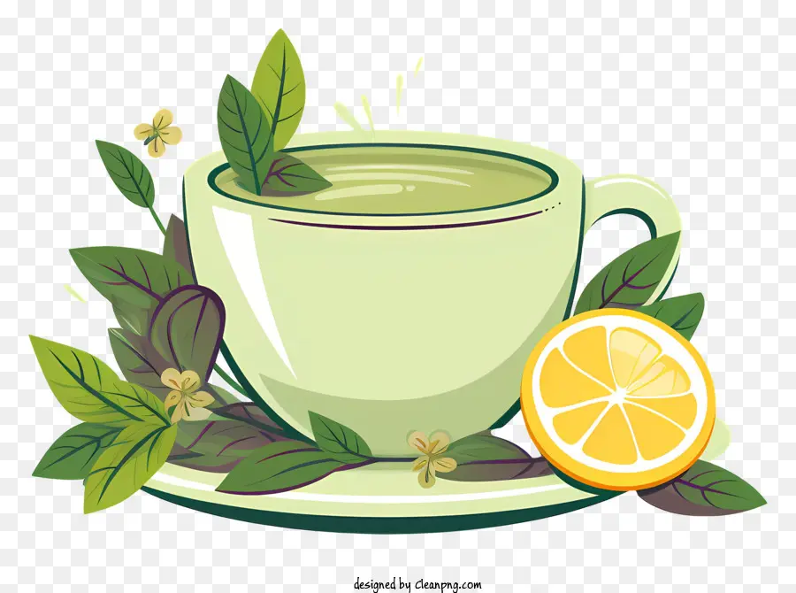 O Chá Verde，Chá De Limão PNG