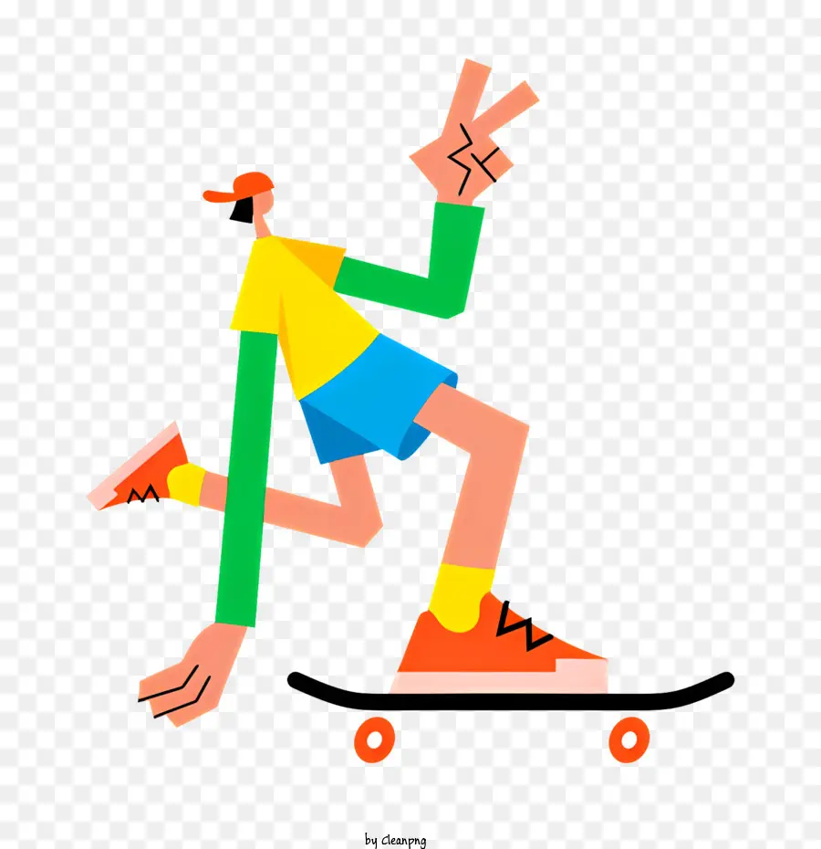Skateboarding，Camisa Amarela PNG
