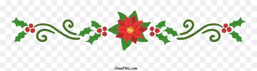 Desenho De Flor De Natal，Decoração De Natal PNG