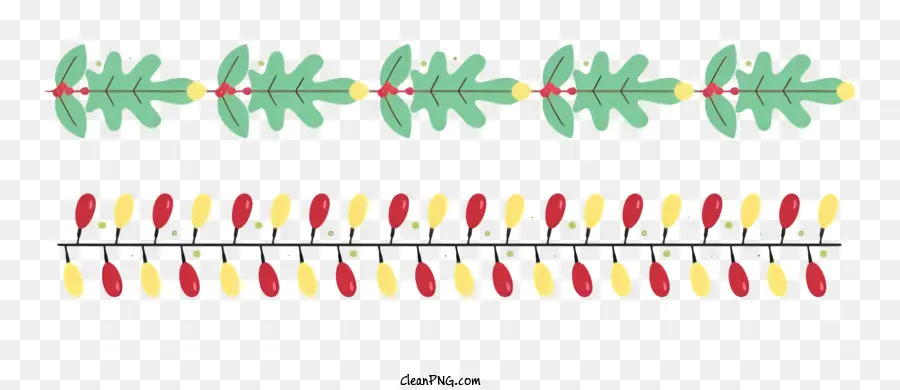 Folhas Vermelhas E Verdes，Guirlandas De Natal PNG