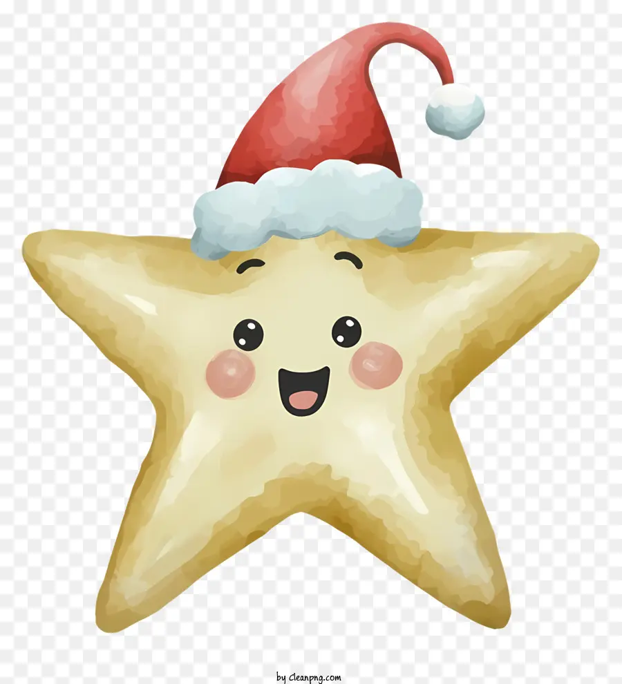 Sorrindo Estrelas Do Mar，Chapéu De Papai Noel PNG