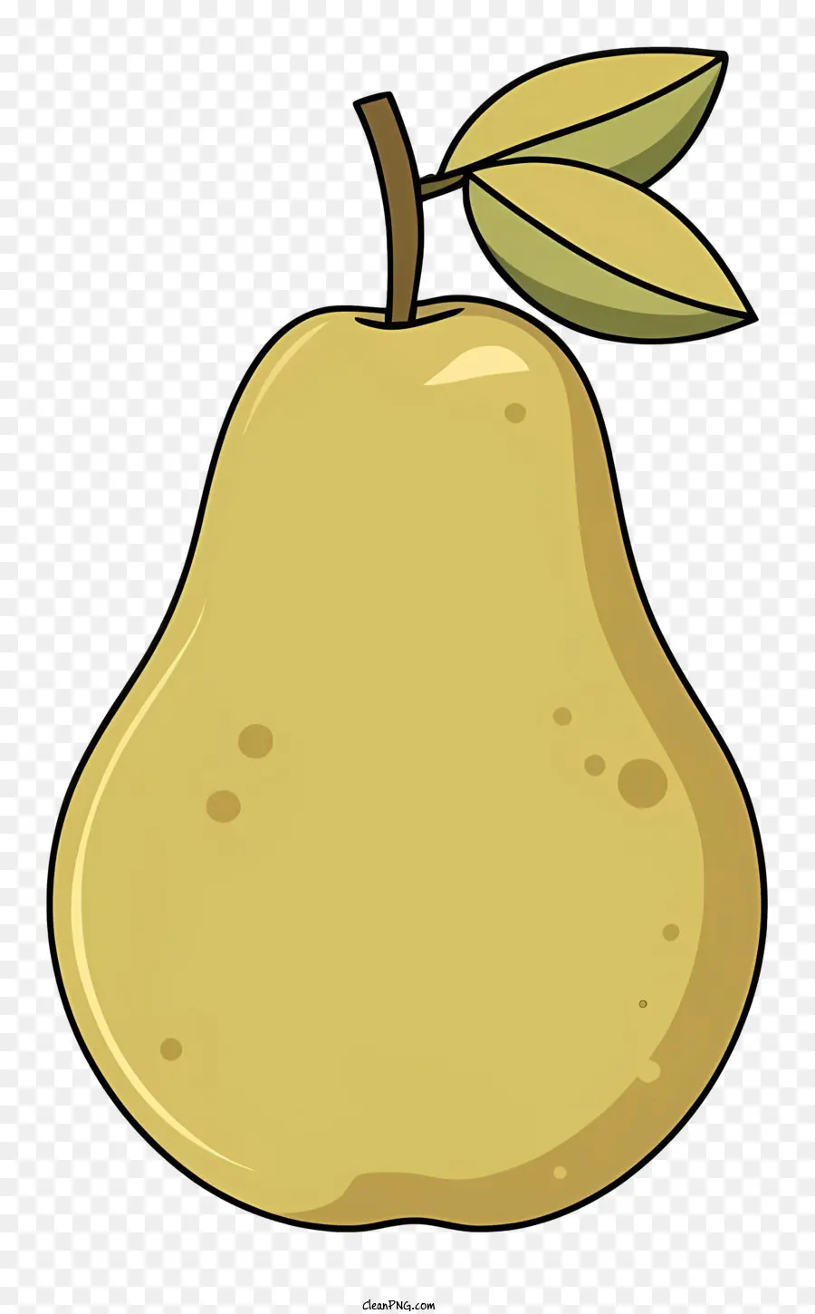 Pear Maduro，Folhas Verdes PNG