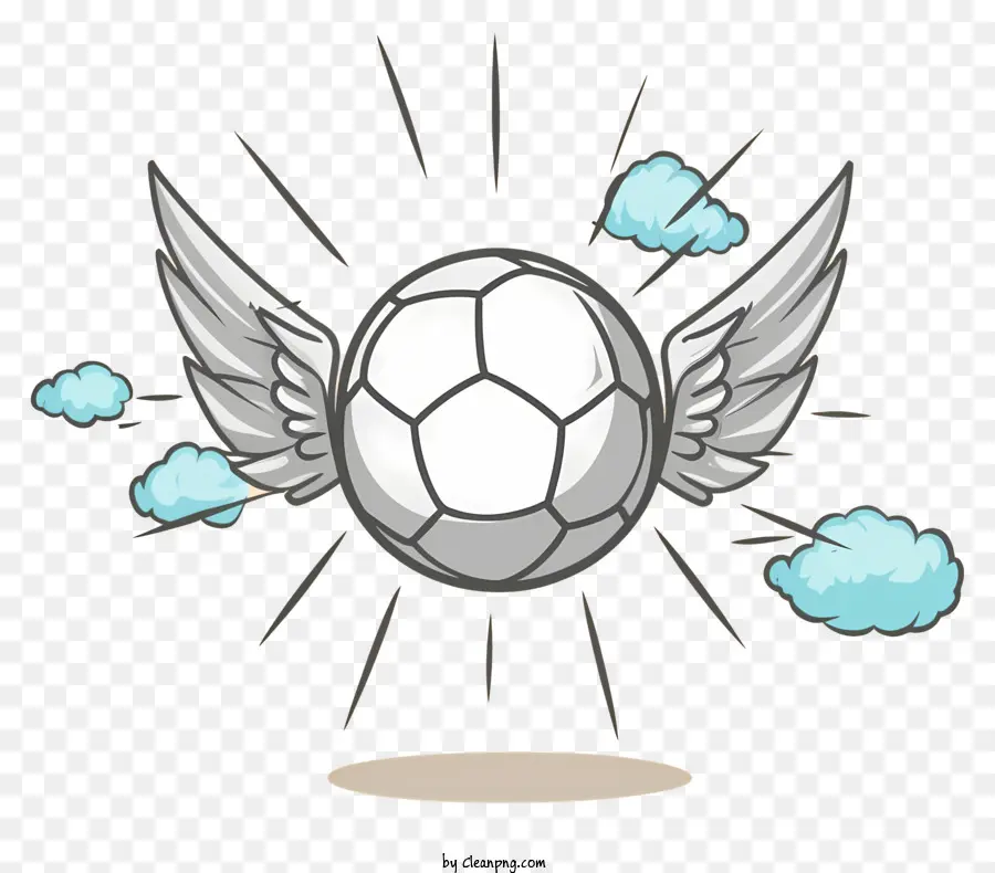 Voando Bola De Futebol，Bola Com Asas PNG