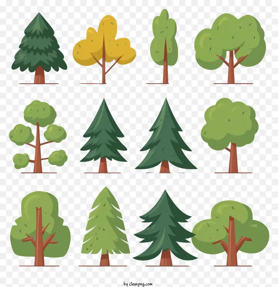 árvores，Tons De Verde PNG