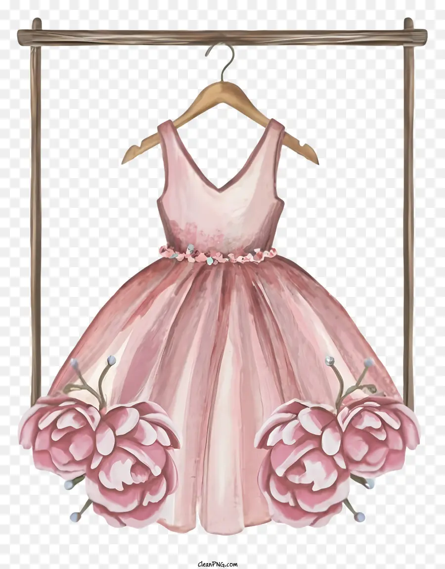 Vestido Rosa，Floral Padrão PNG