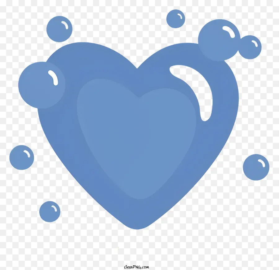 Coração Azul，Bolhas PNG