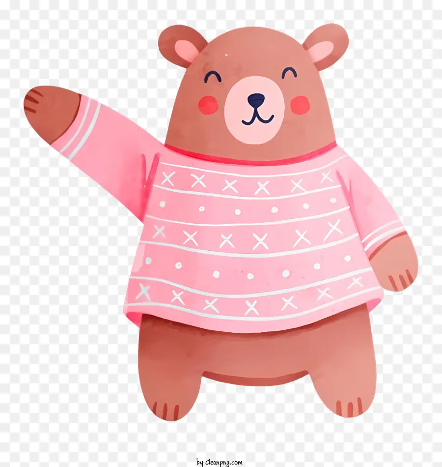 Urso Em Suéter Rosa，Desenho Animado Do Urso PNG