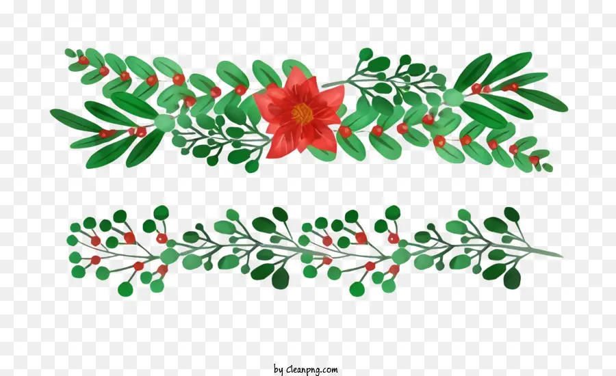 Ilustração Em Aquarela，Decoração Floral De Natal PNG